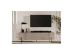 Mathilde - 4-Door TV Unit with Marble-Effect Top and Black Legs