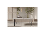 Mathilde - 2-Drawer Coffee Table - Marble-Effect Top and Black Legs