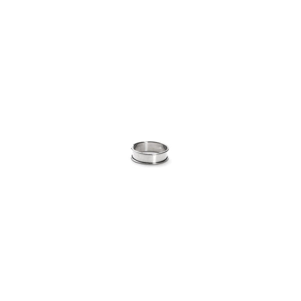 Cerchio rotondo per torte in acciaio inox con bordo arrotolato - Ø 6 cm - H. 2 cm