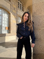 Camisa vaquera con volantes Elena