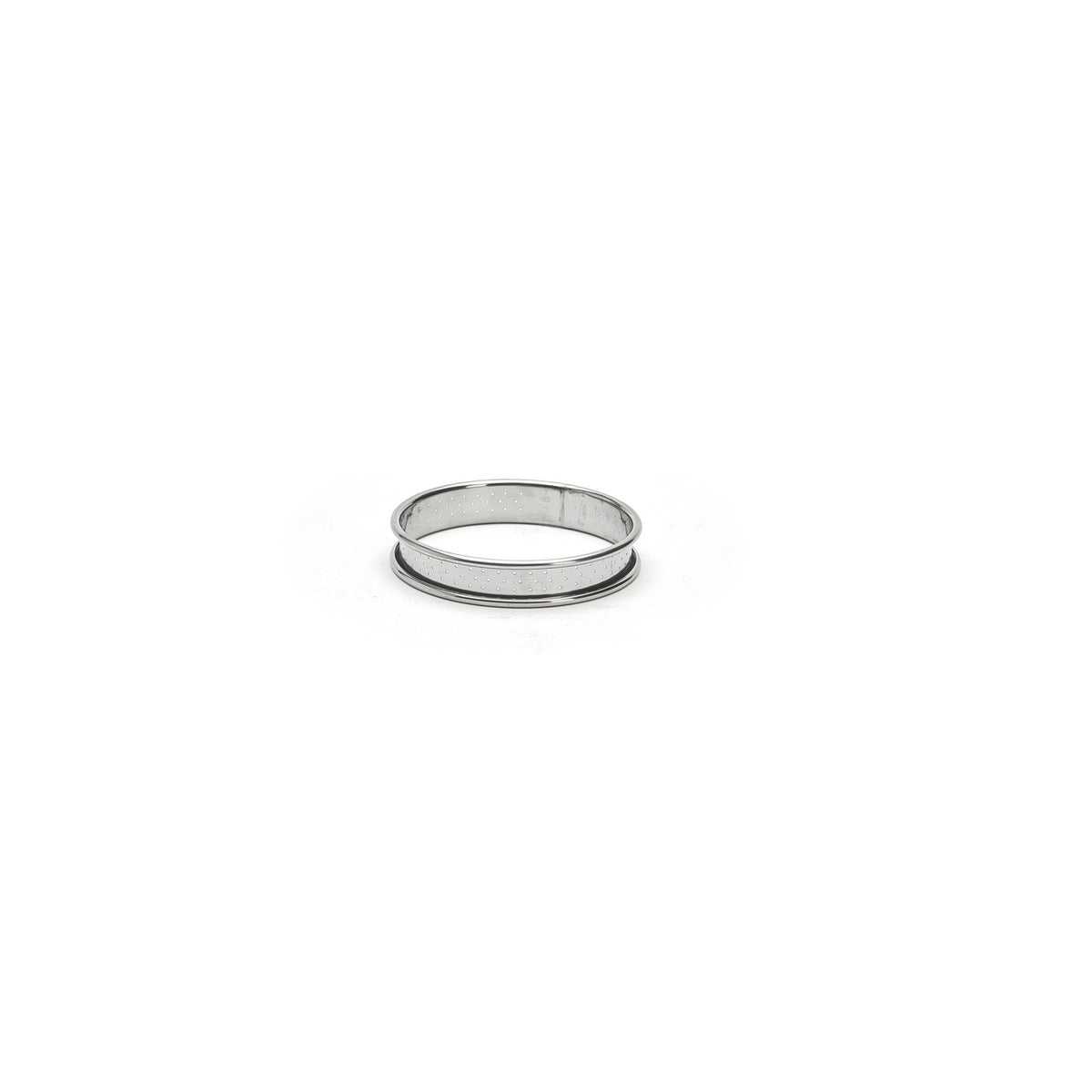 Cercle À Tarte Rond Perforé En Inox Bord Roulé - Ø 10 Cm - H. 2 Cm