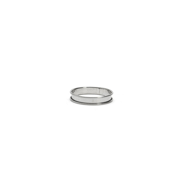 Anello rotondo perforato per crostata in acciaio inox con bordo arrotolato - Ø 10 cm - H. 2 cm