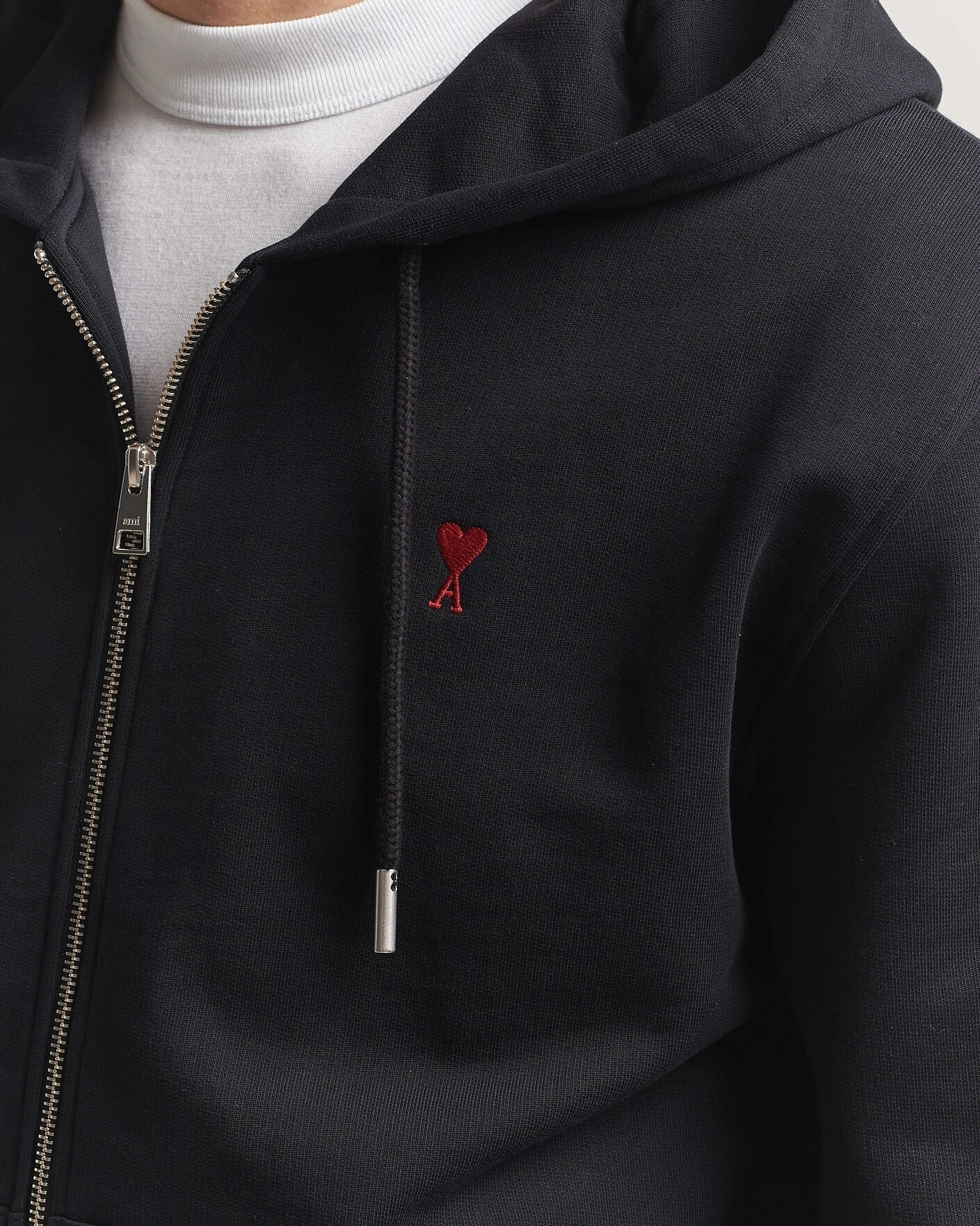 Ami Paris - Ami De Coeur Zipped Hoodie – Black
