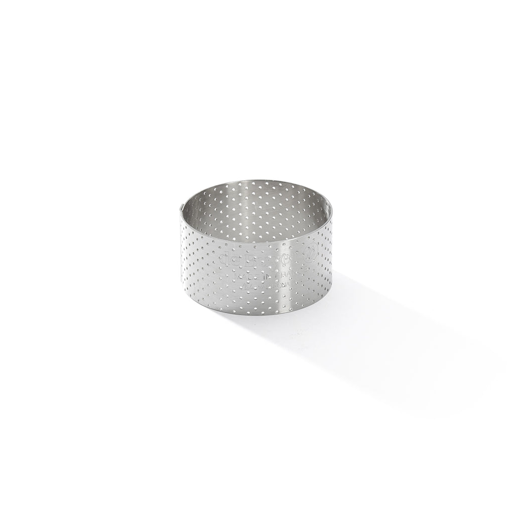Cercle À Tarte Perforé En Inox À Bord Droit - Ø 65 Cm - H. 3.5 Cm
