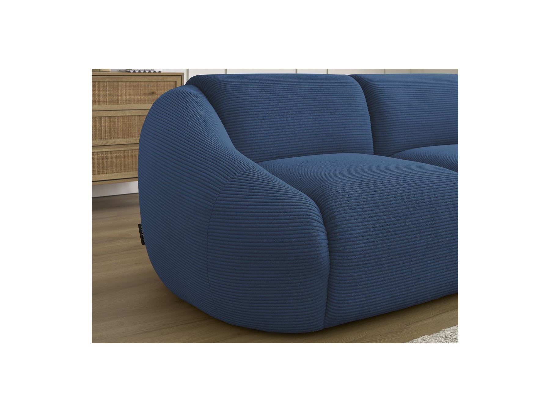 Fixed Straight 2-Seater Sofa - Tina - Corduroy