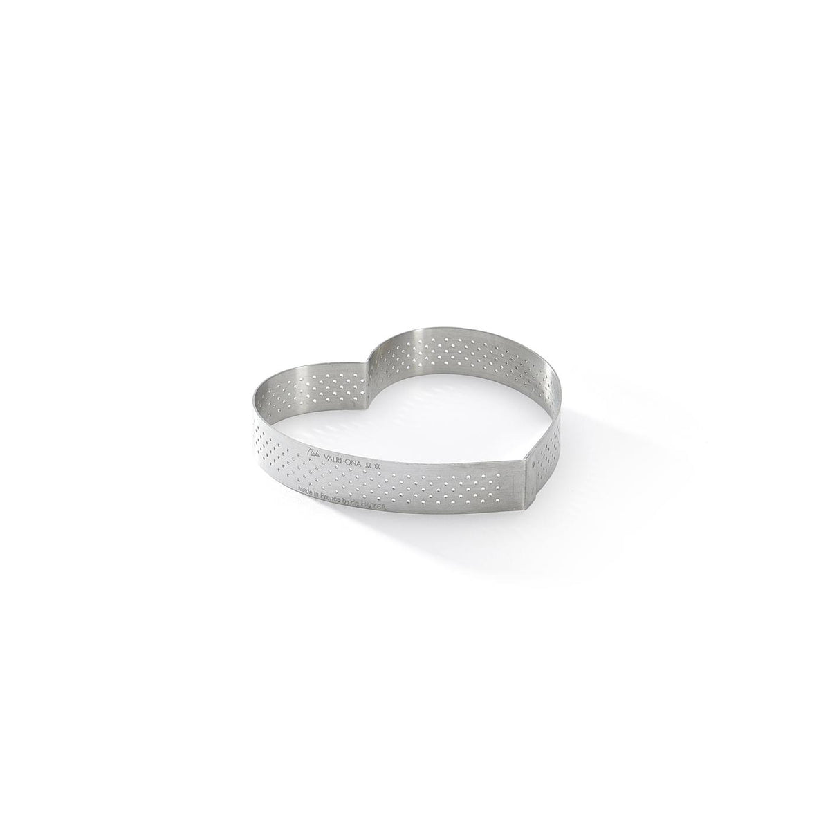 Aro Para Tarta Corazón Perforado En Inox Valrhona - Ø 12 Cm - H. 2 Cm