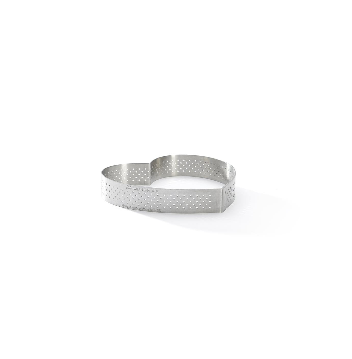 Aro Para Tarta Corazón Perforado En Inox Valrhona - Ø 12 Cm - H. 2 Cm