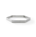 De Buyer – Perforated Hexagonal Tart Ring - Stainless Steel - Silver, silver metal perforated hexagon-shaped tart ring