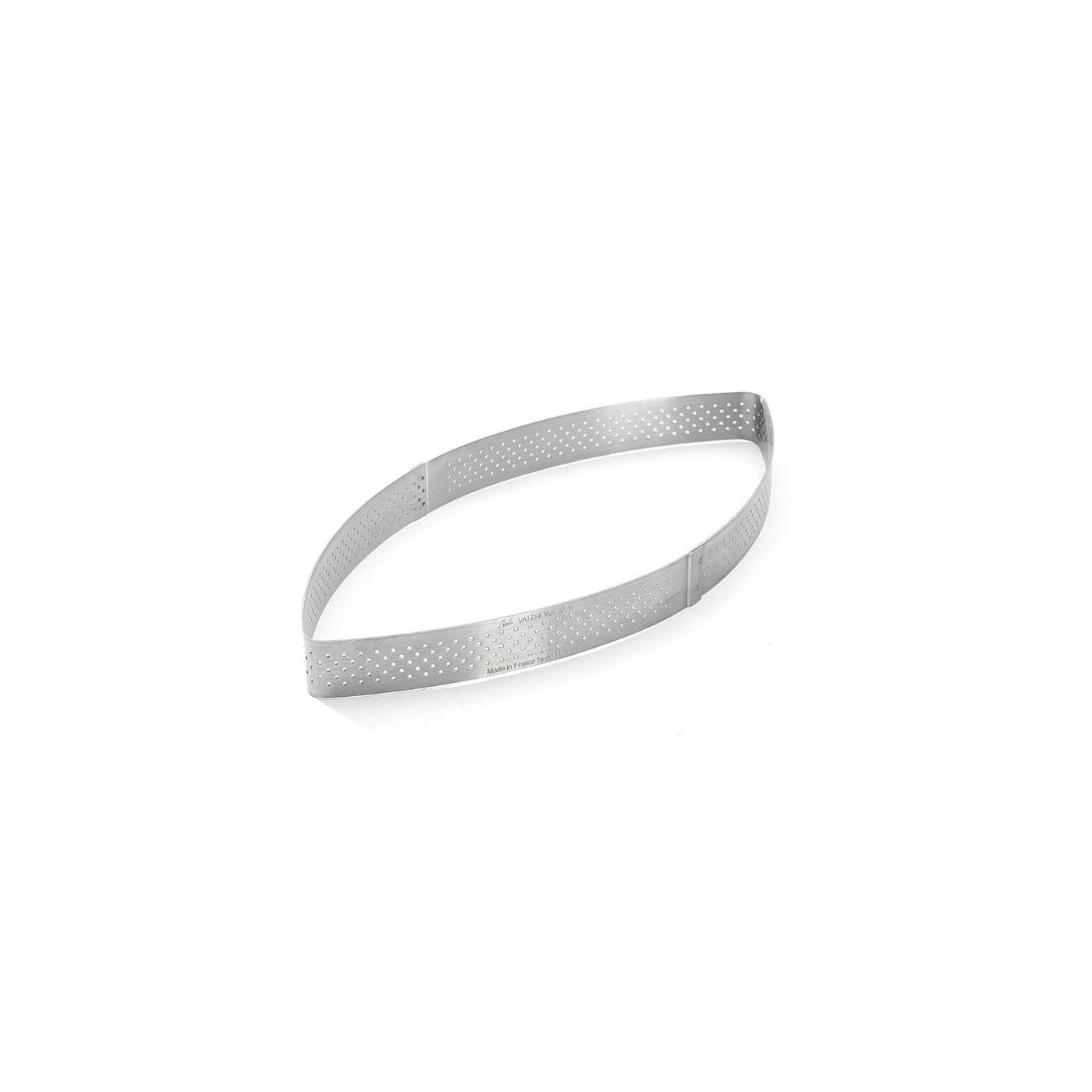 Cercle À Tarte Calisson Perforé En Inox Valrhona - 25.5 x 11 Cm - H. 2 Cm