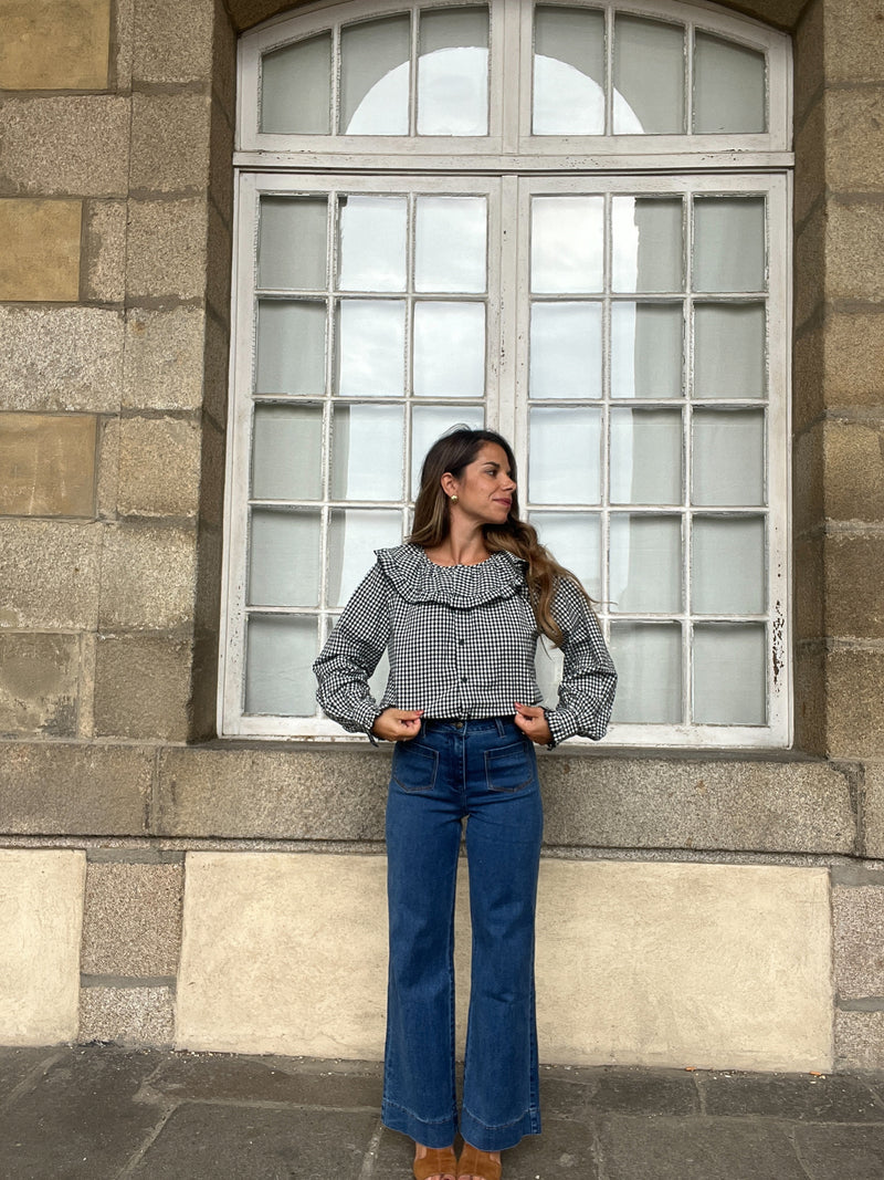 Blouse Vichy Capucine - Noire