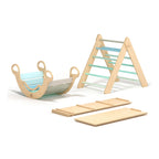 Grand Triangle De Pikler + 2 Planches Double Face + Bascule D'Équilibre