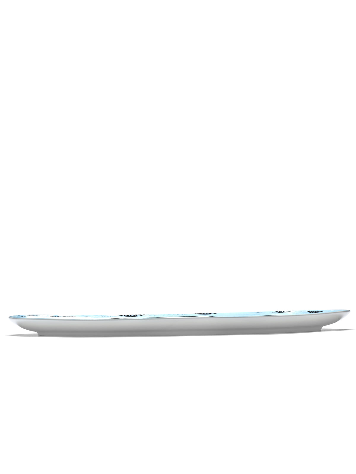 Midnight Flowers - Assiette Ovale °2 - L - Porcelaine Bone China - Camelia Aubergine