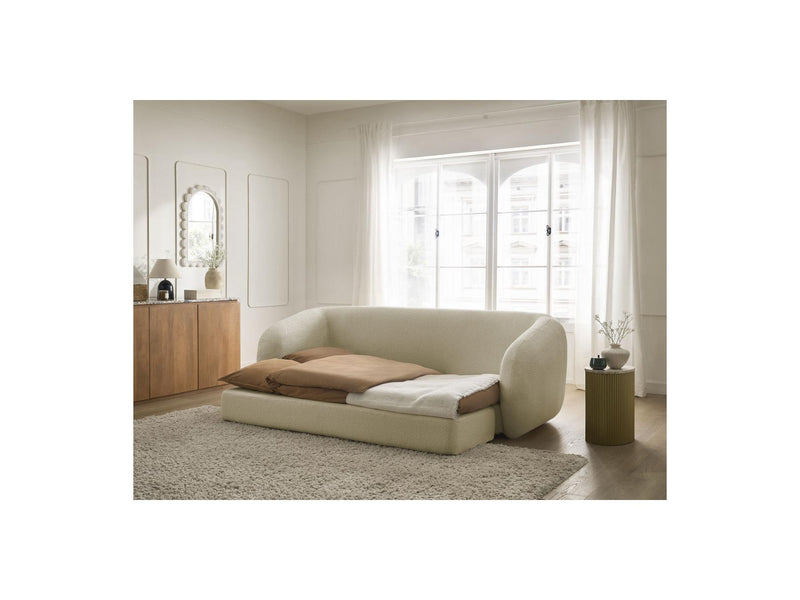 Canapé Droit Convertible Déplimousse - Neyo - Tissu Bouclette