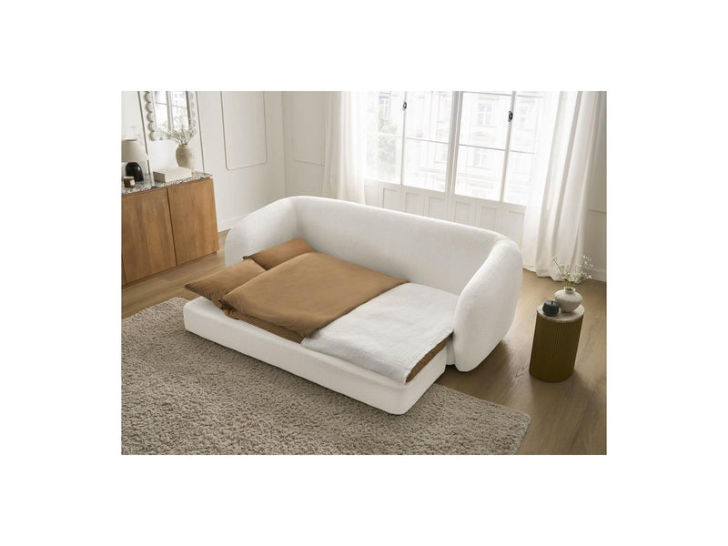 Canapé Droit Convertible Déplimousse - Neyo - Tissu Bouclette