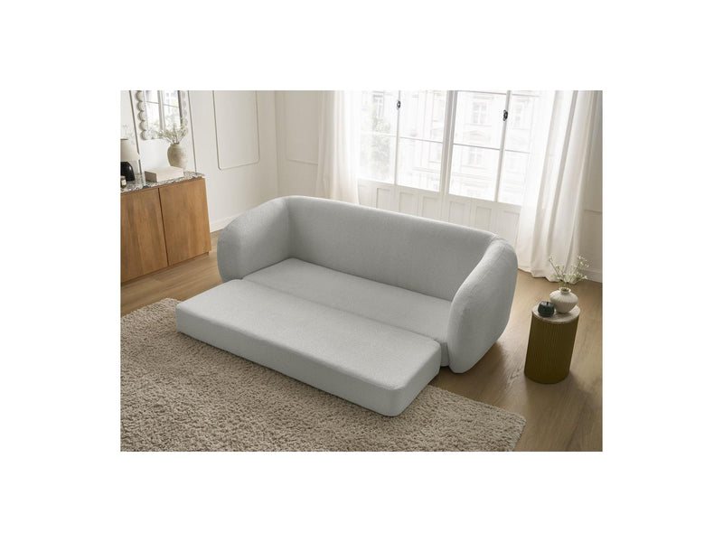 Canapé Droit Convertible Déplimousse - Neyo - Tissu Bouclette