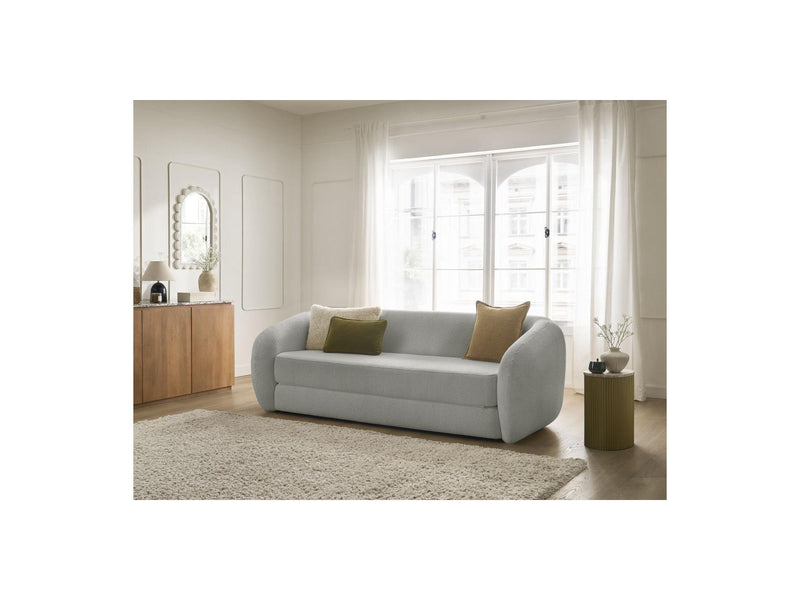 Canapé Droit Convertible Déplimousse - Neyo - Tissu Bouclette