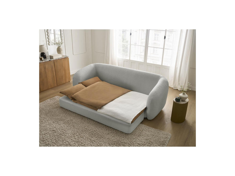 Canapé Droit Convertible Déplimousse - Neyo - Tissu Bouclette