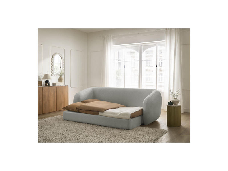 Canapé Droit Convertible Déplimousse - Neyo - Tissu Bouclette