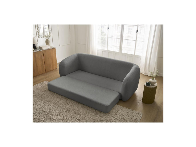 Canapé Droit Convertible Déplimousse - Neyo - Tissu Bouclette