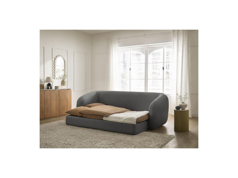 Canapé Droit Convertible Déplimousse - Neyo - Tissu Bouclette