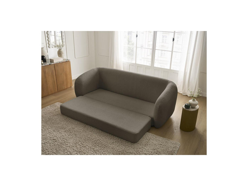 Canapé Droit Convertible Déplimousse - Neyo - Tissu Bouclette