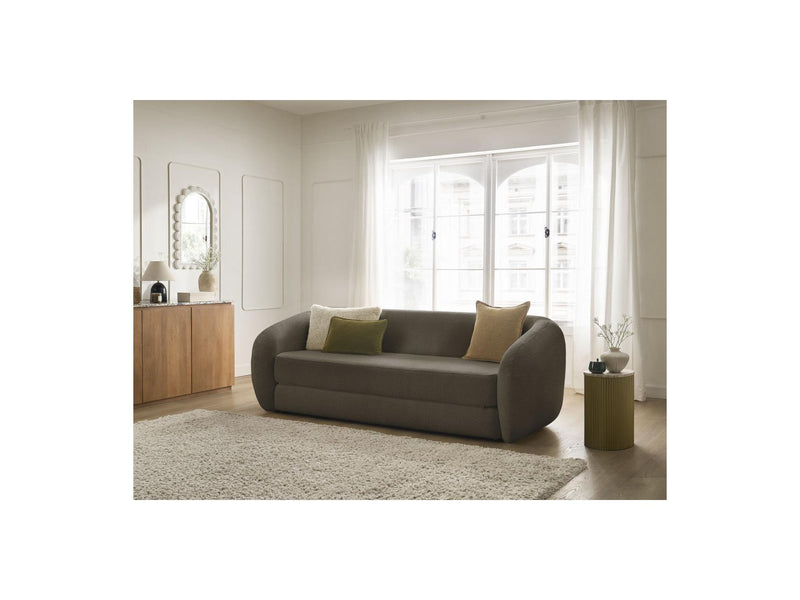 Canapé Droit Convertible Déplimousse - Neyo - Tissu Bouclette