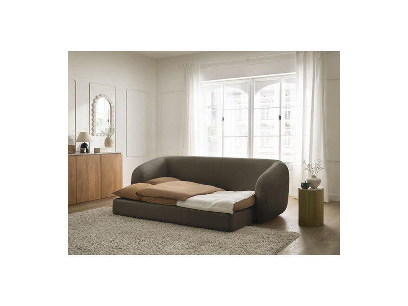 Canapé Droit Convertible Déplimousse - Neyo - Tissu Bouclette