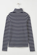 Roll-Neck Top - Black And White - Women
