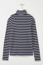 Roll-Neck Top - Black And White - Women