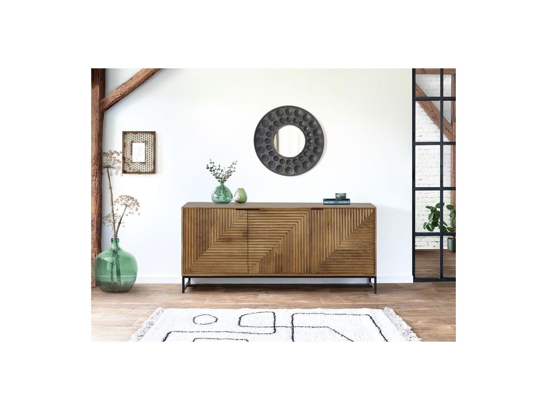 Naomie - Buffet 3 Portes 170 Cm Bois Massif D'Acacia