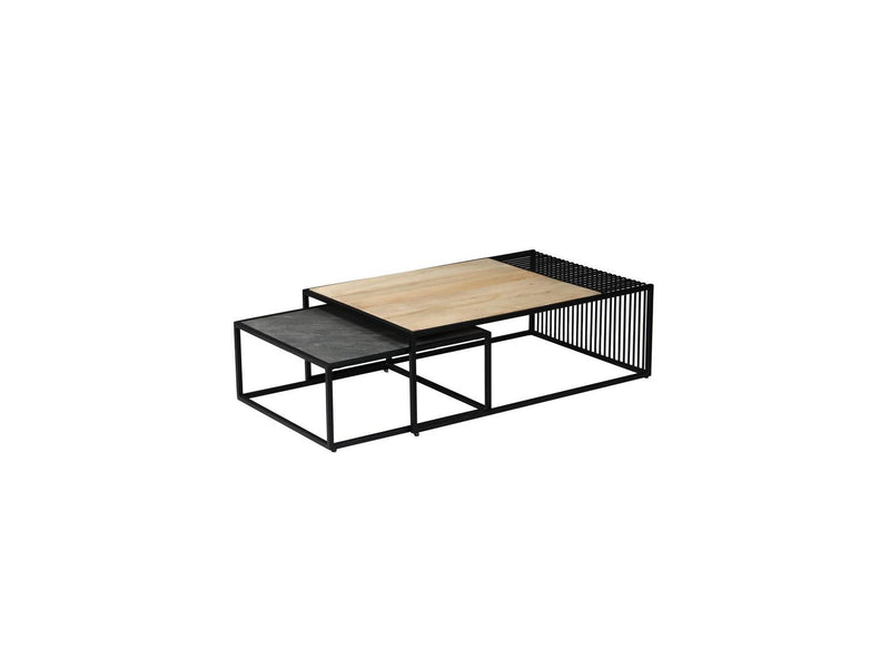 Nesting Coffee Tables - Martin - Solid Mango Wood and Metal