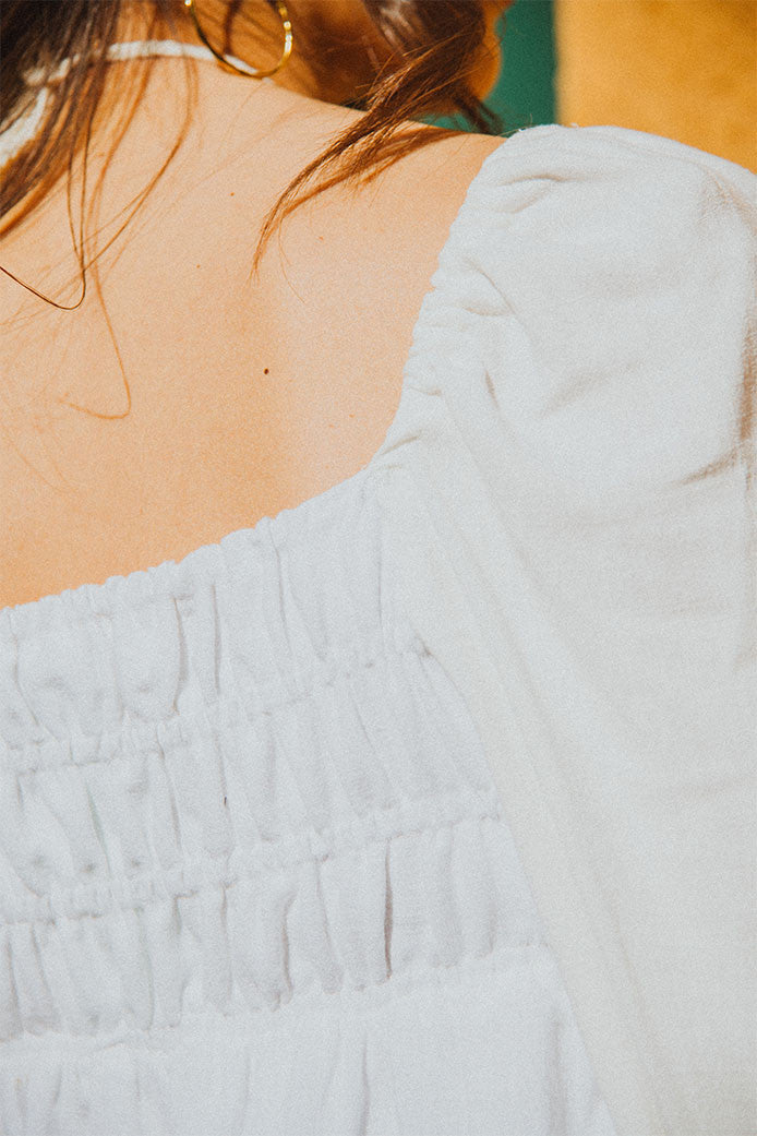 Top Quiterie Linen Viscose White