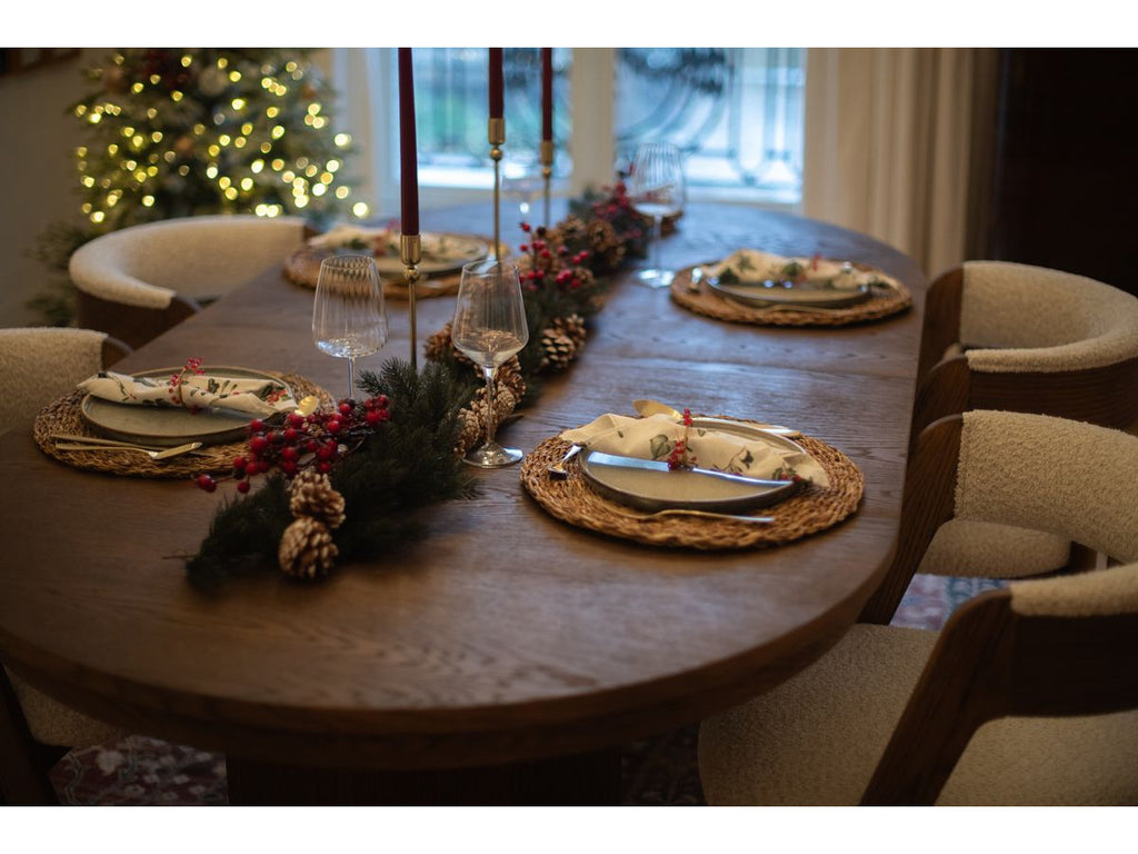 Malmousque - Mesa de comedor extensible de 210 a 270 cm en chapa de roble macizo