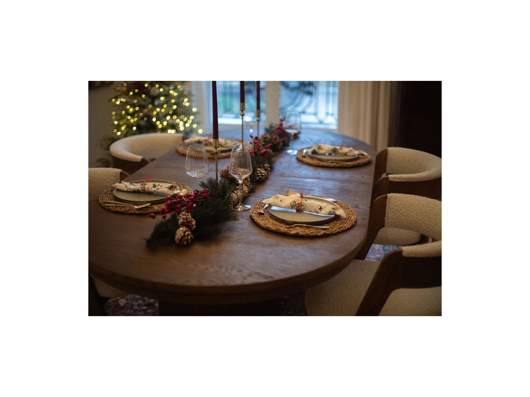 Malmousque - Mesa de comedor extensible de 210 a 270 cm en chapa de roble macizo
