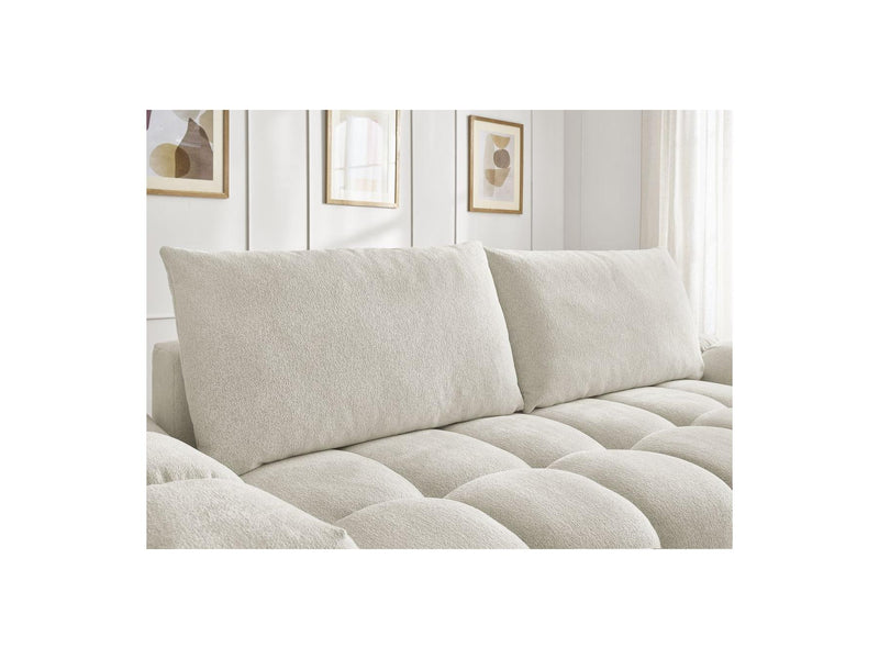 Canapé Droit Convertible Coffre - Everest - Tissu Chiné - 2 Coussins