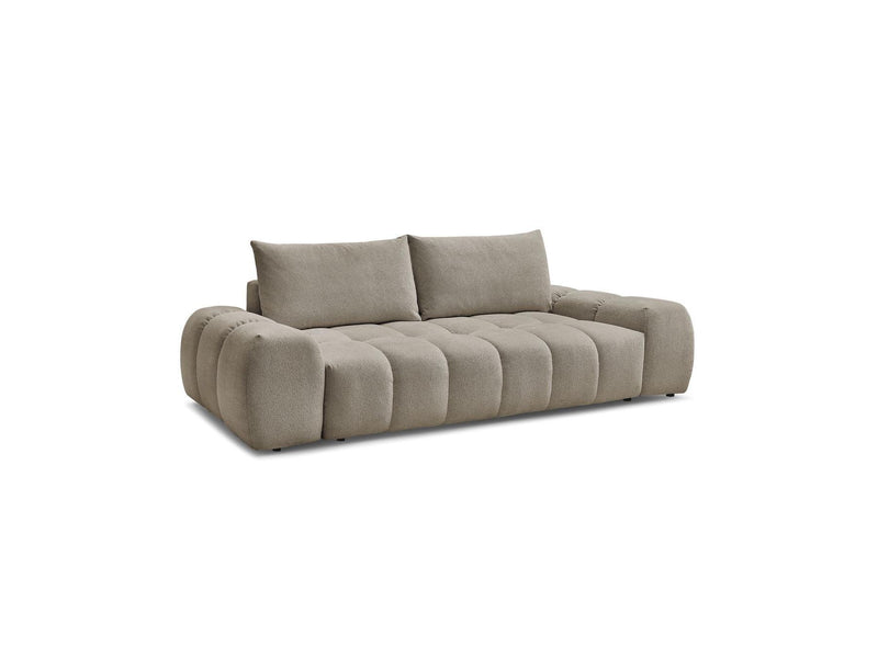 Canapé Droit Convertible Coffre - Everest - Tissu Chiné - 2 Coussins