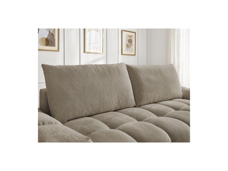 Canapé Droit Convertible Coffre - Everest - Tissu Chiné - 2 Coussins