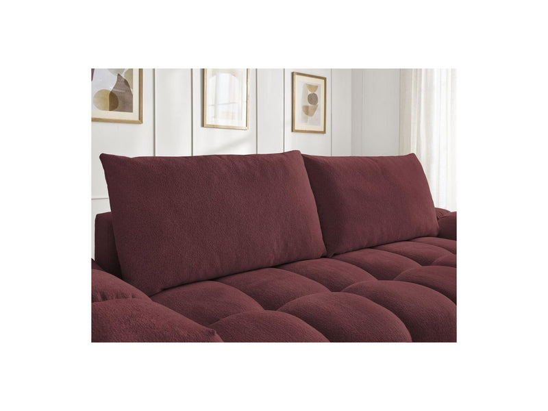 Canapé Droit Convertible Coffre - Everest - Tissu Chiné - 2 Coussins