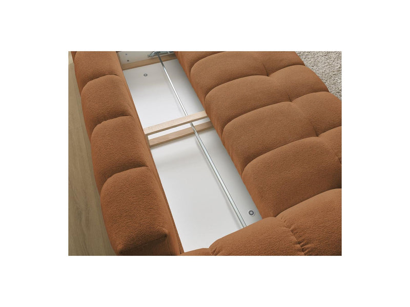 Canapé Droit Convertible Coffre - Everest - Tissu Chiné - 2 Coussins
