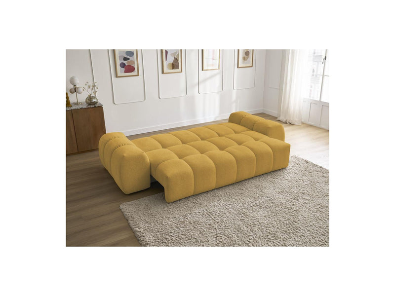 Canapé Droit Convertible Coffre - Everest - Tissu Chiné - 2 Coussins