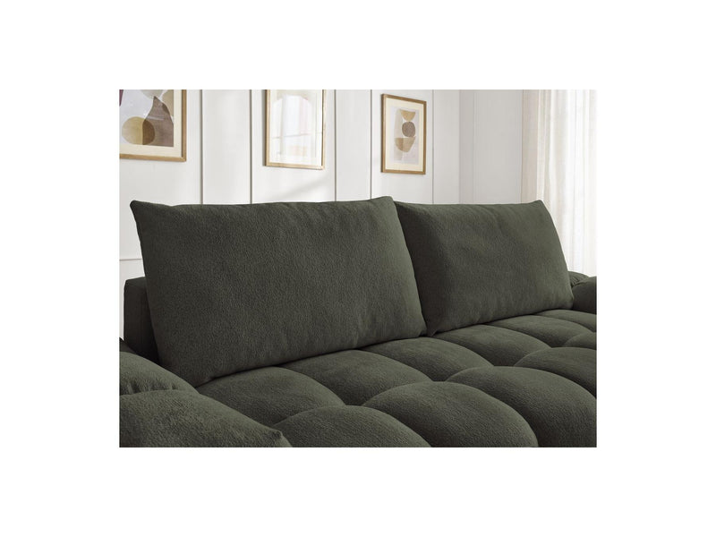 Canapé Droit Convertible Coffre - Everest - Tissu Chiné - 2 Coussins