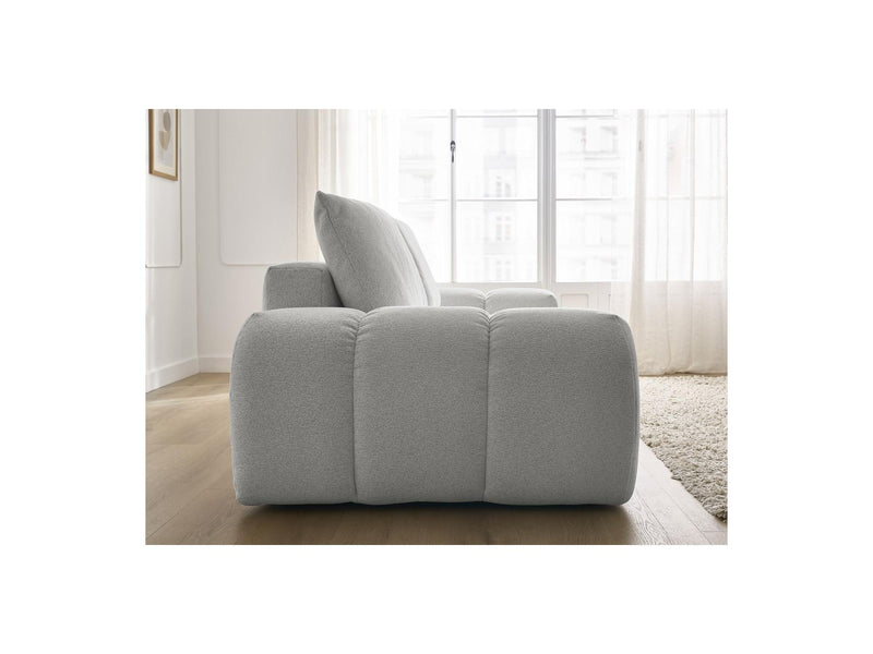 Canapé Droit Convertible Coffre - Everest - Tissu Chiné - 2 Coussins