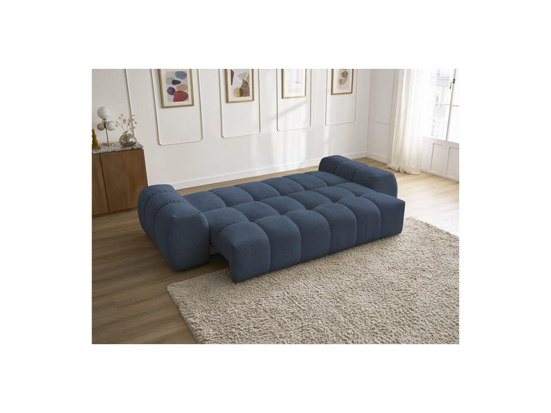 Canapé Droit Convertible Coffre - Everest - Tissu Chiné - 2 Coussins