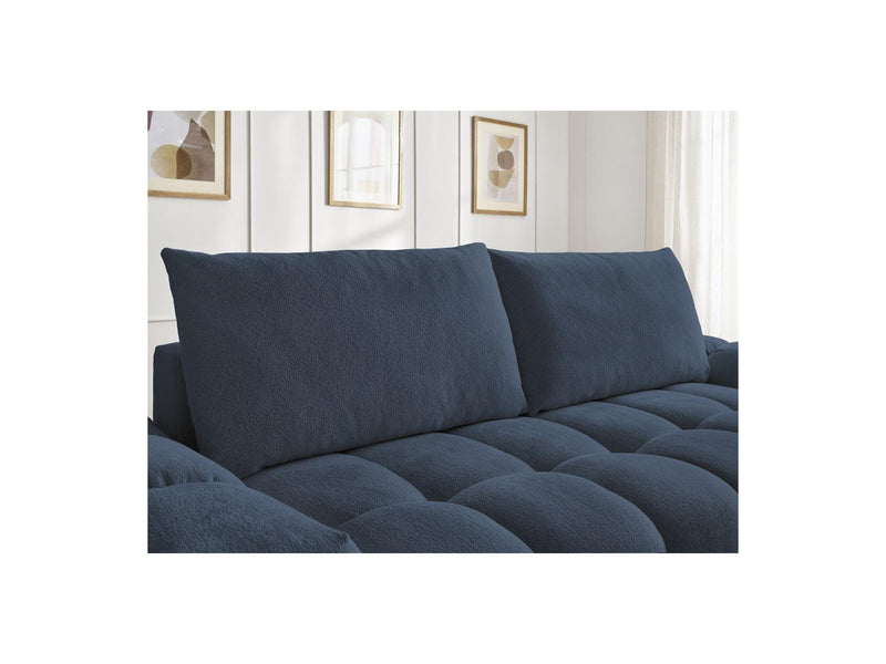 Canapé Droit Convertible Coffre - Everest - Tissu Chiné - 2 Coussins