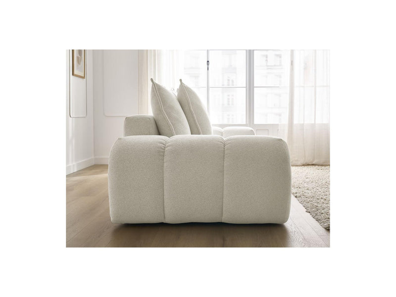 Canapé Droit Convertible Coffre - Everest - Tissu Chiné - 5 Coussins