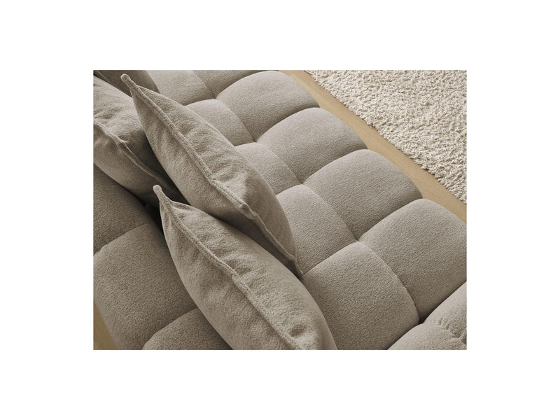 Canapé Droit Convertible Coffre - Everest - Tissu Chiné - 5 Coussins