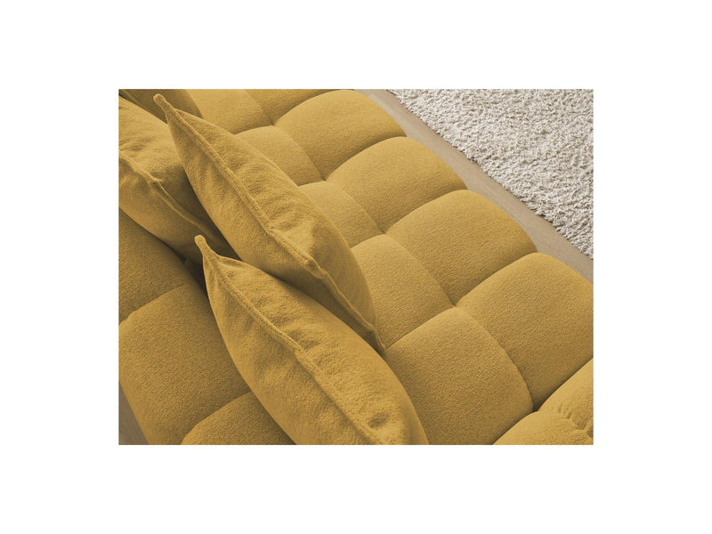 Canapé Droit Convertible Coffre - Everest - Tissu Chiné - 5 Coussins