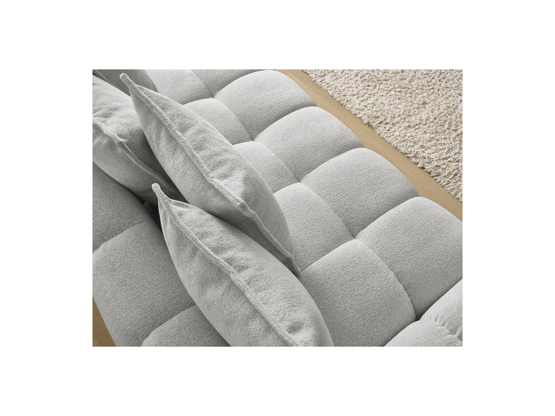 Canapé Droit Convertible Coffre - Everest - Tissu Chiné - 5 Coussins