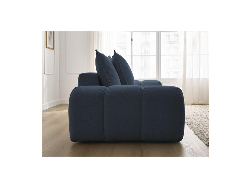 Canapé Droit Convertible Coffre - Everest - Tissu Chiné - 5 Coussins