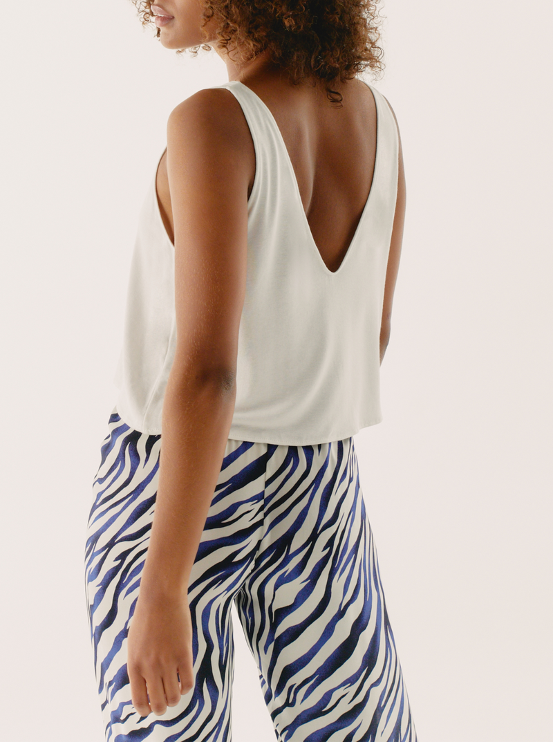 Top Deep Off White Manches Courtes